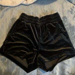 Stunna velvet vintage y2k black shorts with rhinestone detail on back